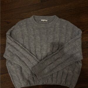 Women’s Gray Cable Knit Sweater